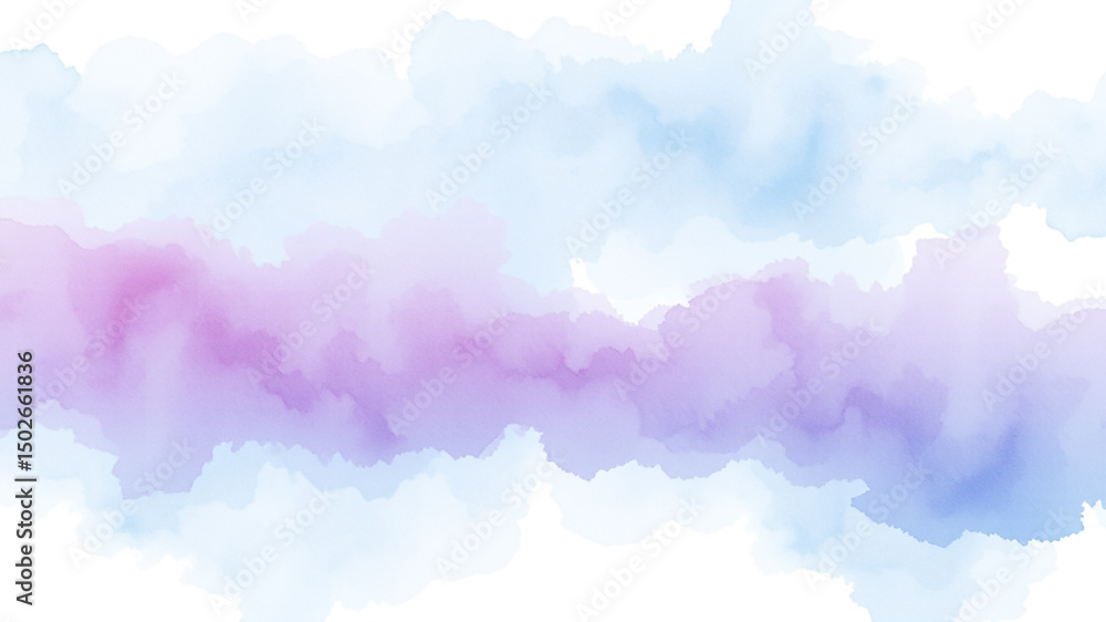 Fototapeta premium Soft pastel watercolor background design abstract cloudscape
