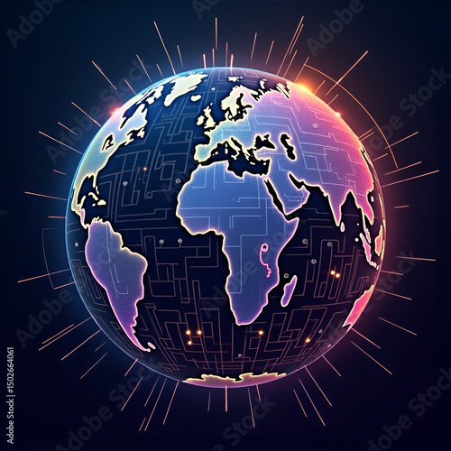 earth globe, technology world 