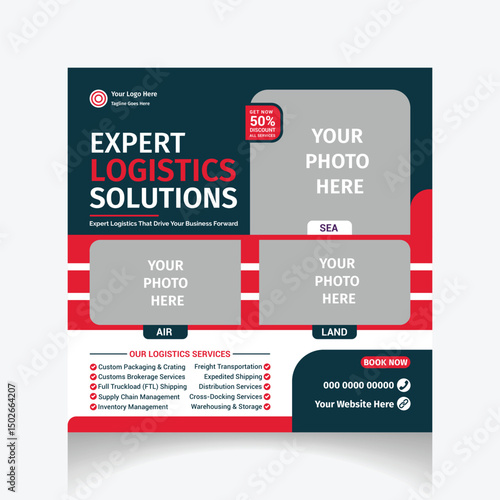  Freight and Logistics Services' social media post design