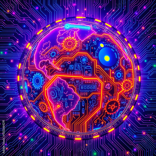 Wallpaper Mural earth globe, technology world  Torontodigital.ca