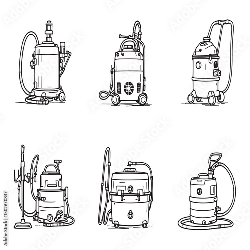 minimalist vector drawing of suction machine for healthcare