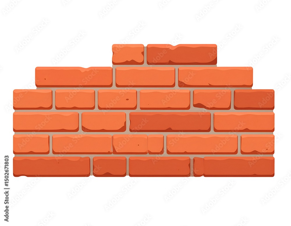 Obraz premium Simple illustration of a brick wall