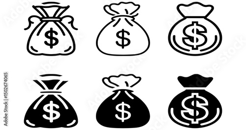 Money Bag Vector Icon – Finance and Wealth Illustration