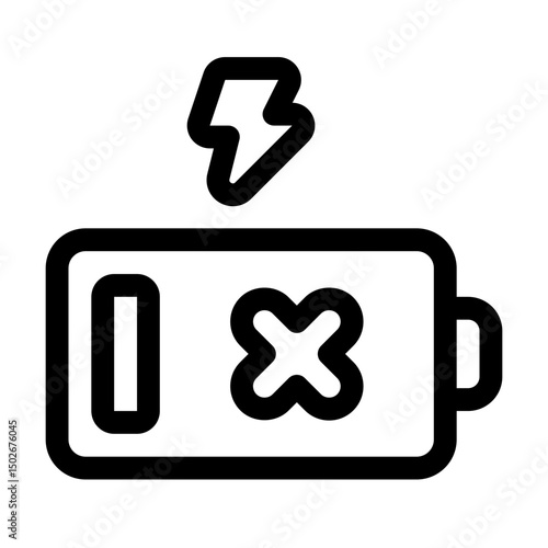 Not Charging Line Icon. Single icon, line vector icon