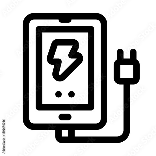 Phone Charging Line Icon. Single icon, line vector icon