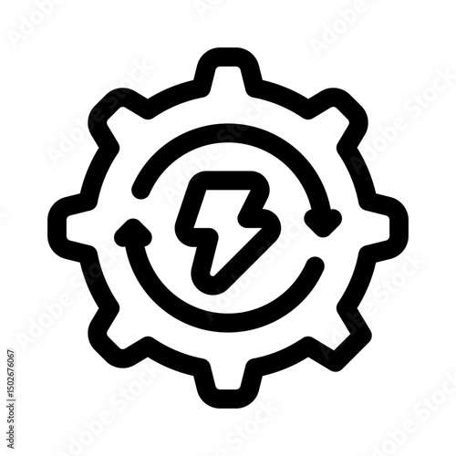 Power Management Line Icon. Single icon, line vector icon