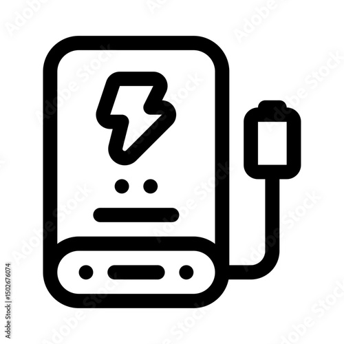 Powerbank Line Icon. Single icon, line vector icon