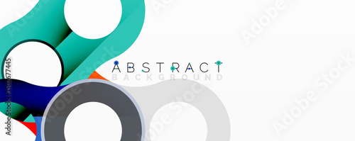Modern abstract design. Overlapping colorful circles create dynamic composition. Minimalist style, clean lines, bright hues.
