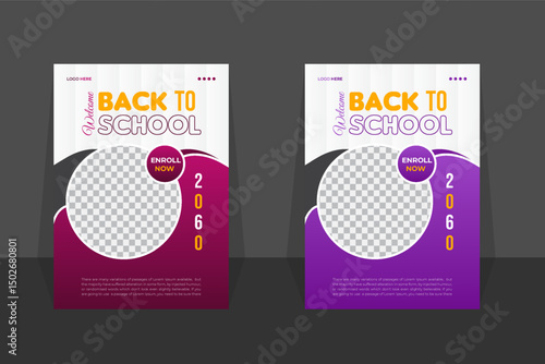 Tablou pe pânză back to school flyer design