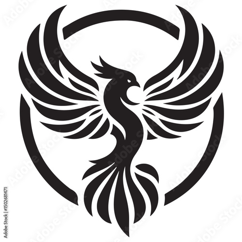 bird logo and tattoo colorful illustration design.
