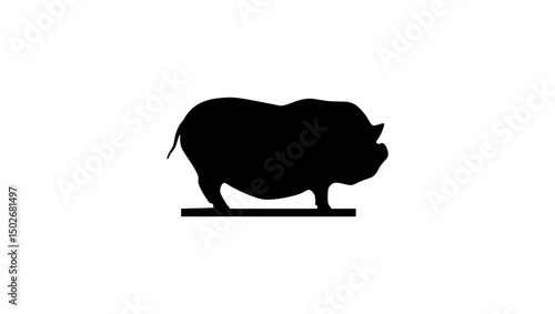 Husumer or Danish Protest pig, black isolated silhouette