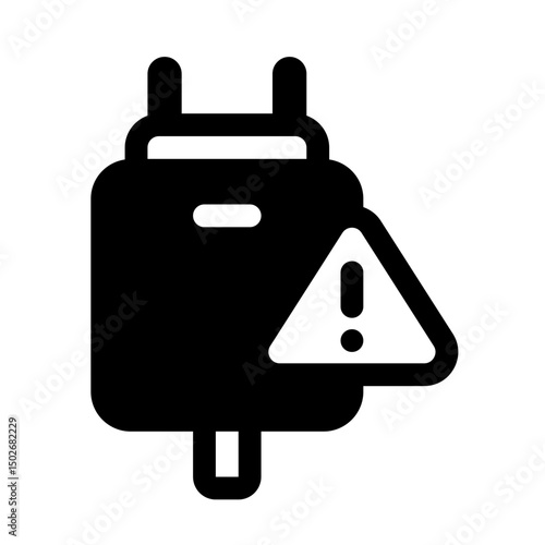 Adaptor Error Glyph Icon. Single icon, glyph vector icon