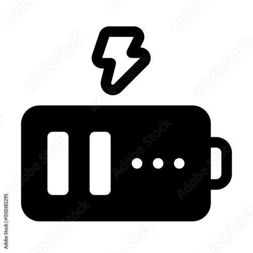 Charged Glyph Icon. Single icon, glyph vector icon