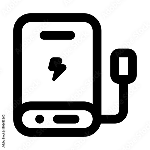 Powerbank Simple Line Icon. Single icon, line vector icon