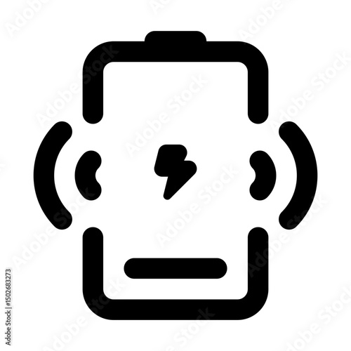 Wireless Charging Simple Line Icon. Single icon, line vector icon