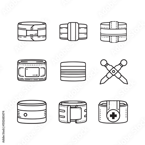 Simple line art of tourniquet for medical use