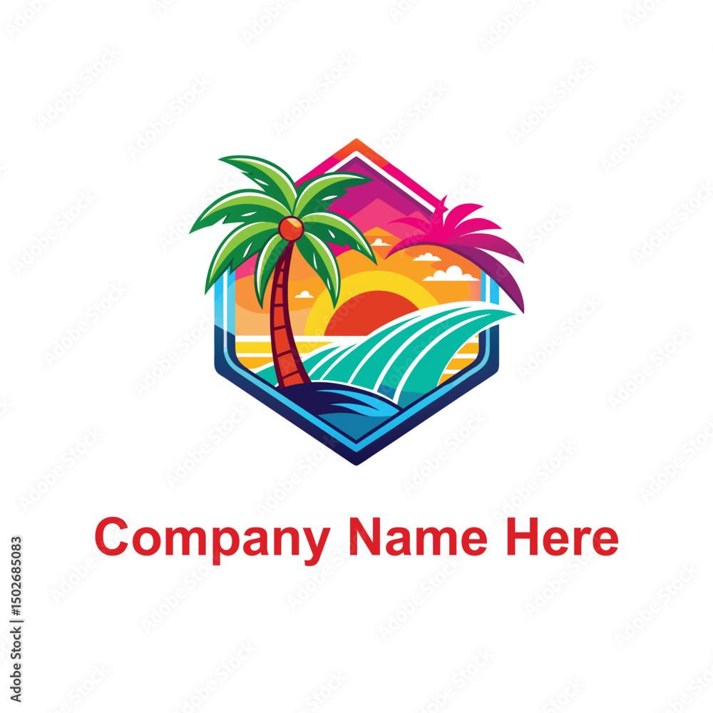Naklejka premium beach logo