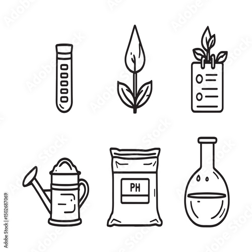 soil testing kit vector line art simple design