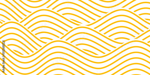 Pasta background, spaghetti abstract geometric pattern. Macaroni yellow poster. Wavy abstract pattern. Pasta vector illustration
