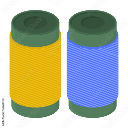 Minimalist Thread Spool Sewing Supplies Vector. Thread Spool Element on White Background. Good for Sewing.