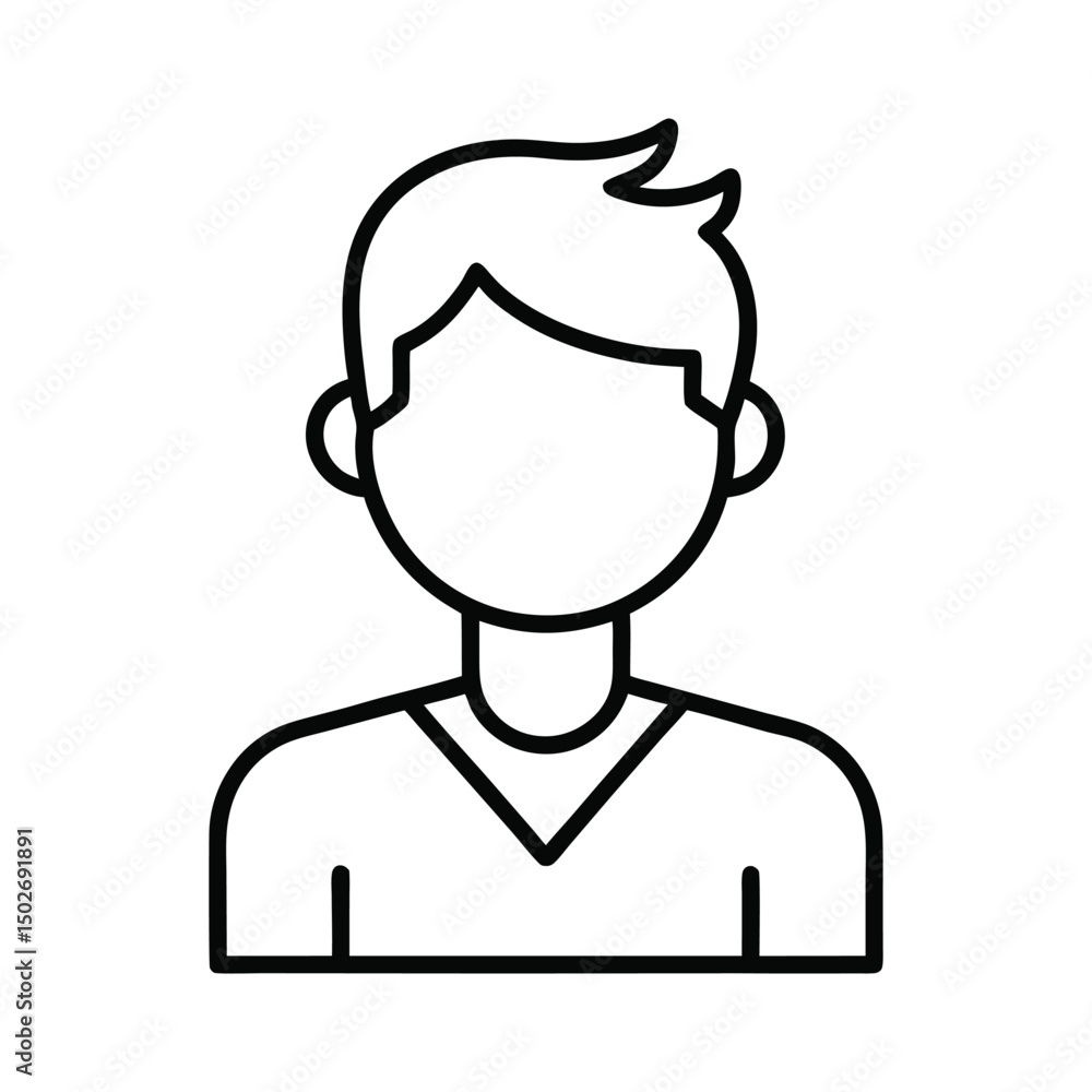 avatar outline icon on white background avatar outline icon on white background