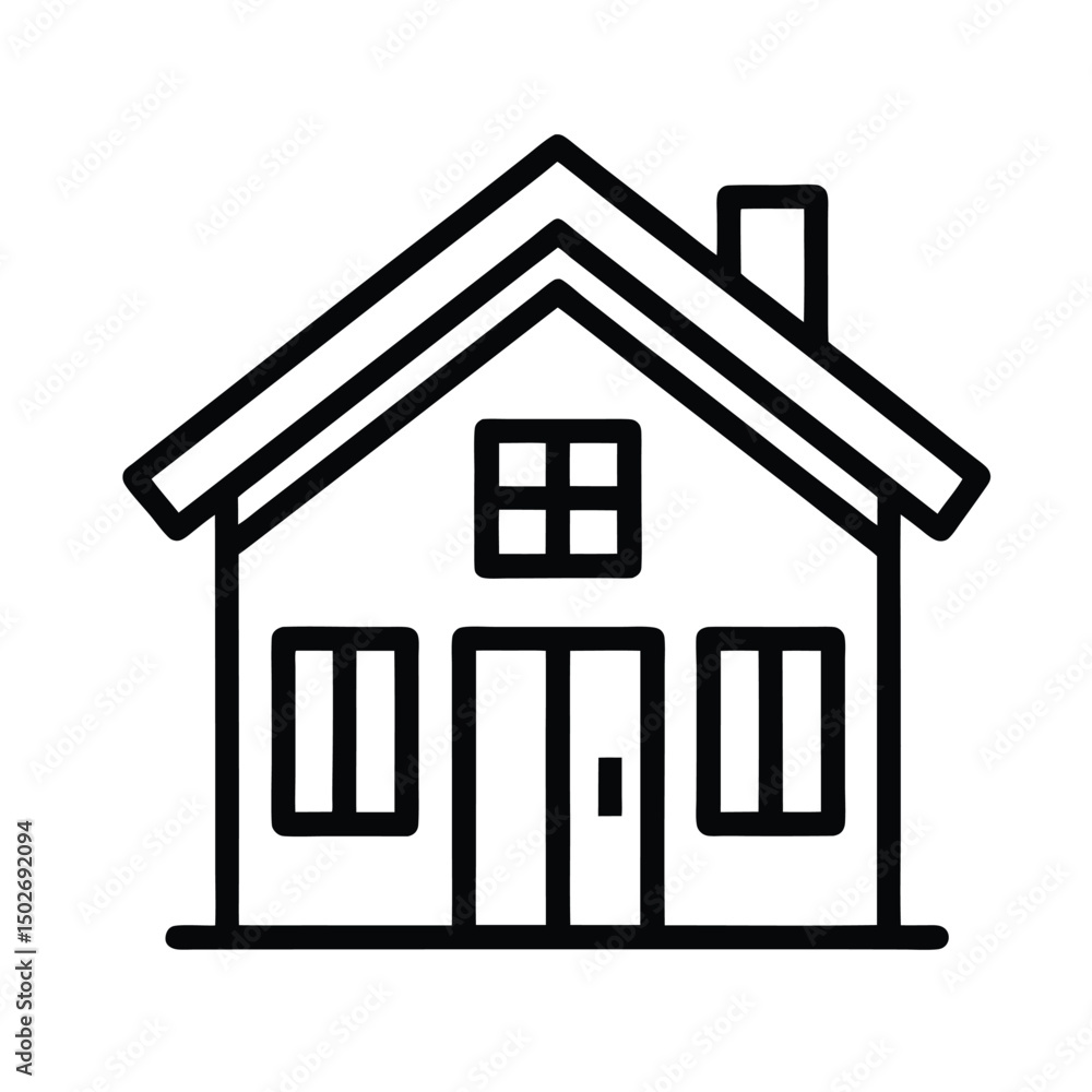 house outline icon on white background house outline icon on white background
