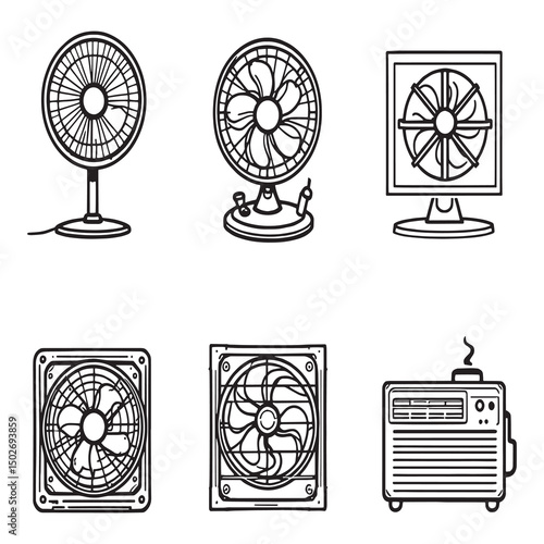 medical ventilator machine line art vector illustration