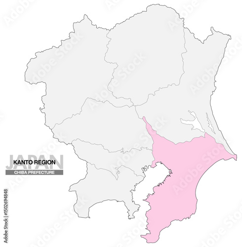 日本地図 関東地方 千葉県 県境有り03
