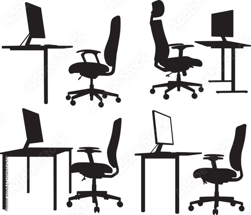 Office chair icon silhouette vector illustration