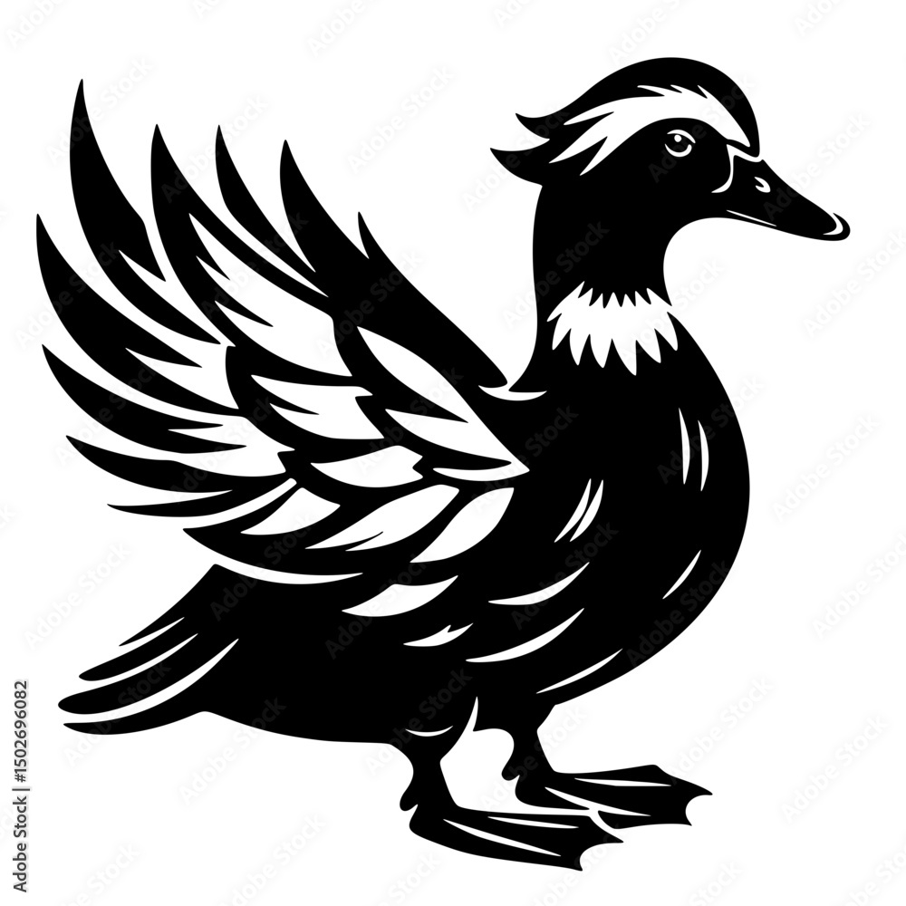 Fototapeta premium icon, vector silhouette of Muscovy duck