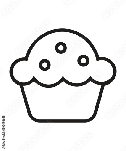 Sweet Cupcake Dessert Line Art