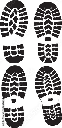 Boot print silhouette vector illustration