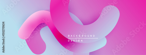 Abstract fluid shapes, vibrant pinks, blues create modern background. Smooth gradients offer dynamic visual experience.