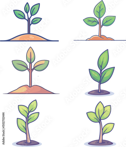 Cartoon sapling illustration material
