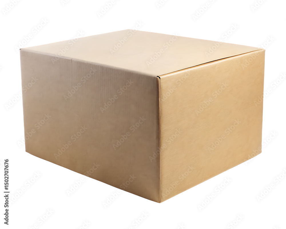 closed light brown cardboard box on white background, PNG closed light brown cardboard box on white background, PNG