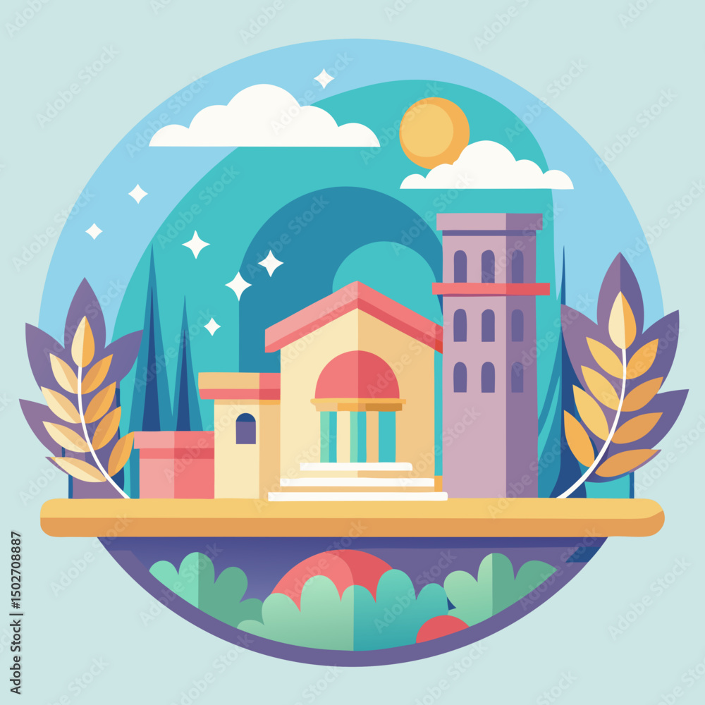 Fototapeta premium vector illustration of a city