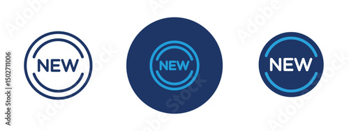 Set of colored pixel perfect New symbol icon with 1 unexpanded, 1 silhouette, New symbol icon indicating novelty or recently added content.