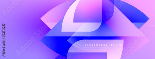 Abstract gradient shapes overlap, creating dynamic visual effect. Purple, pink, blue hues dominate composition. Text reads background design.