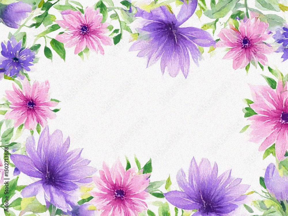 Colorful Doodle Flower Frame Colorful Doodle Flower Frame
