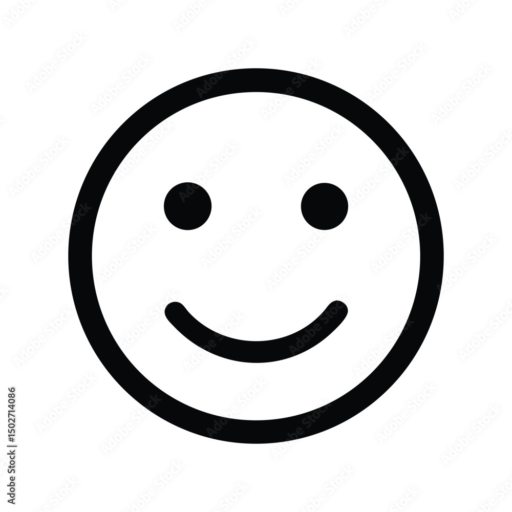 Smile emoji icon vector. Happy face symbol, positive emotion illustration for chat apps, social media, or UI designs Smile emoji icon vector. Happy face symbol, positive emotion illustration for chat apps, social media, or UI designs