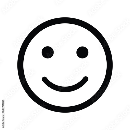 Smile emoji icon vector. Happy face symbol, positive emotion illustration for chat apps, social media, or UI designs