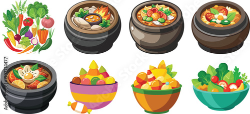 Assortment of fresh colorful organic vegetables on wooden pine table, healthy food background, top view, selective focus
