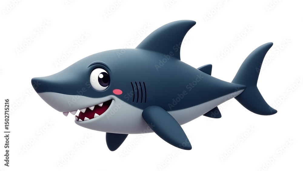 Fototapeta premium shark cartoon isolated on white