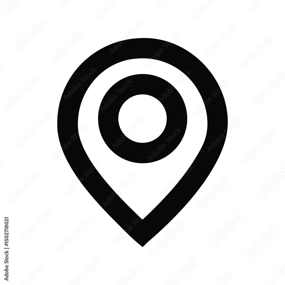 Map pin icon vector. Location marker symbol for GPS apps, travel guides, or business address designs
Map pin icon vector. Location marker symbol for GPS apps, travel guides, or business address designs