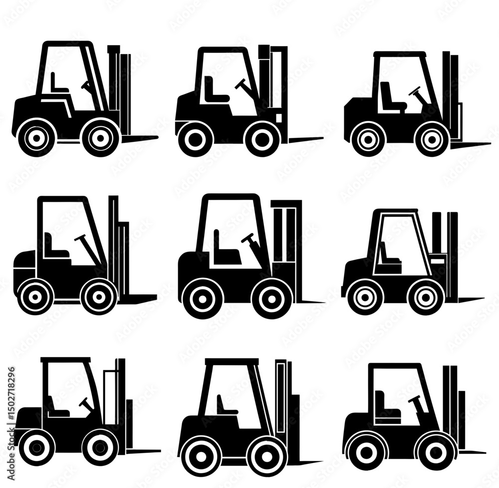 Fototapeta premium Forklift silhouette vector illustration