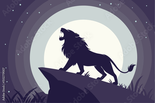 Fearless Spirit – Lion Silhouette Graphic