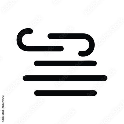 Fog weather icon vector. Misty cloud symbol for forecasts, travel apps, or atmospheric hazard designs


