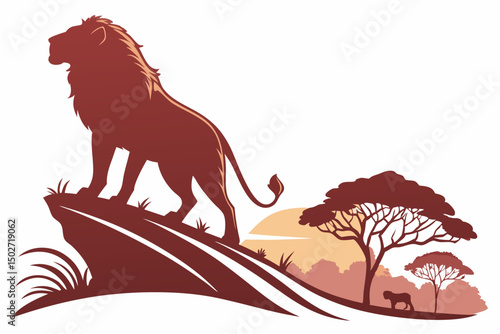 Fearless Spirit – Lion Silhouette Graphic