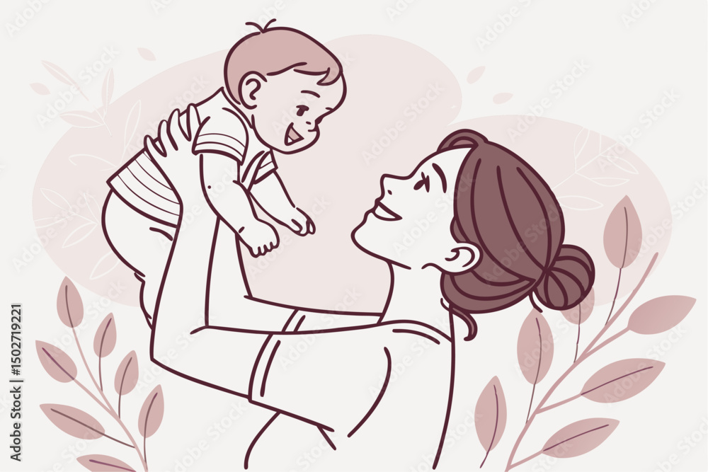 Heartfelt Embrace – Mother & Baby Minimal Vector Heartfelt Embrace – Mother & Baby Minimal Vector