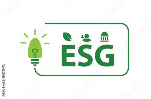 esg icons on white background	